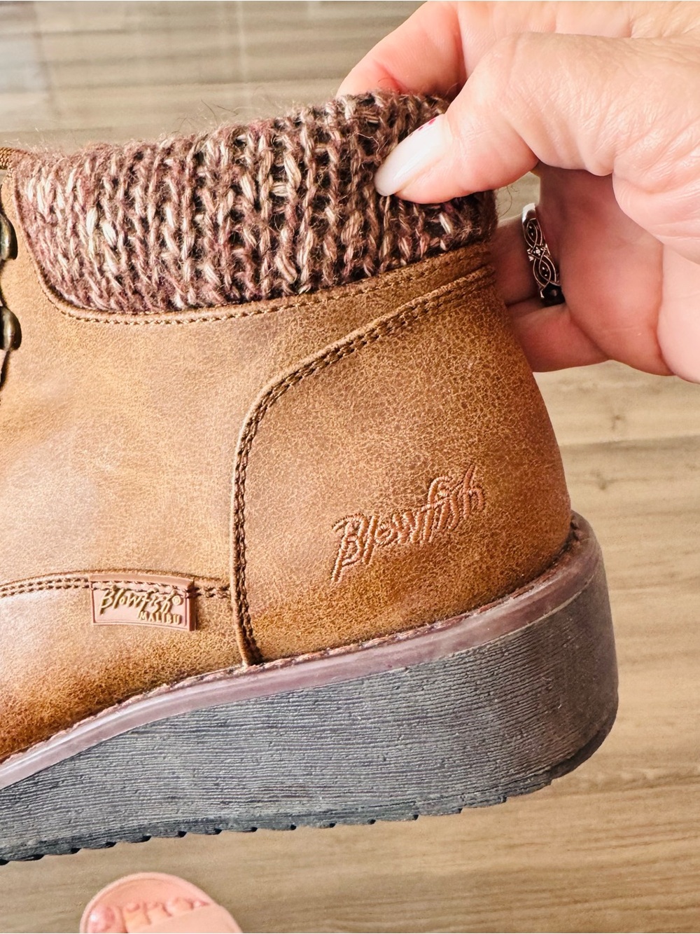Blowfish Tan Suede Chukka Boot with Knit Collar